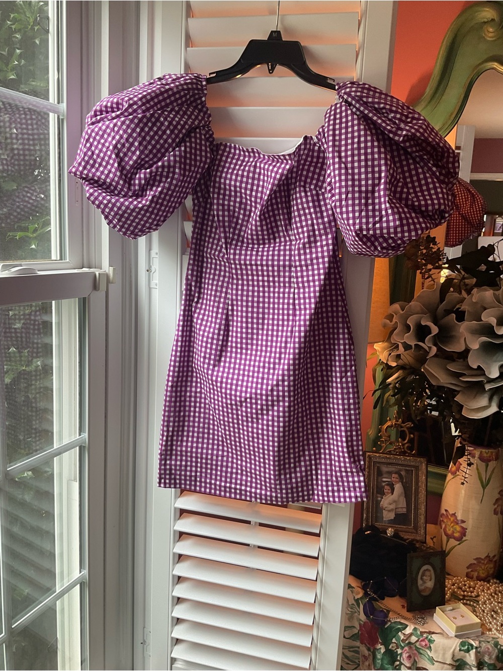 CAROLINE COSTAS GINGHAM MINI DRESS IN SIZE XS. WORN ONCE. - Picture 2 of 7